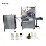 Máquina automática de enchimento de garrafas de óleo líquido para cigarro eletrônico, tampão e tampa