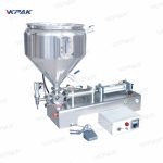 Máquina de enchimento de creme de molho espesso pneumática semiautomática com mistura