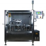 Máquina de enchimento, selagem e tamponamento de seringas injetoras pré-esterilizadas automáticas