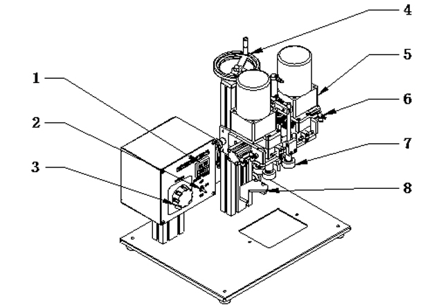 illustration of screw capping machine desktop máquina de tamponamento de rosca de mesa.jpg
