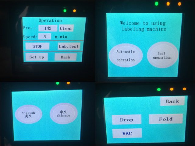 sinal de controle dentro da tela para operar máquinas de rotulagem